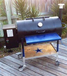 Barrel-style custom pellet smoker, a uniquely crafted smoking apparatus designed for flavor enthusiasts