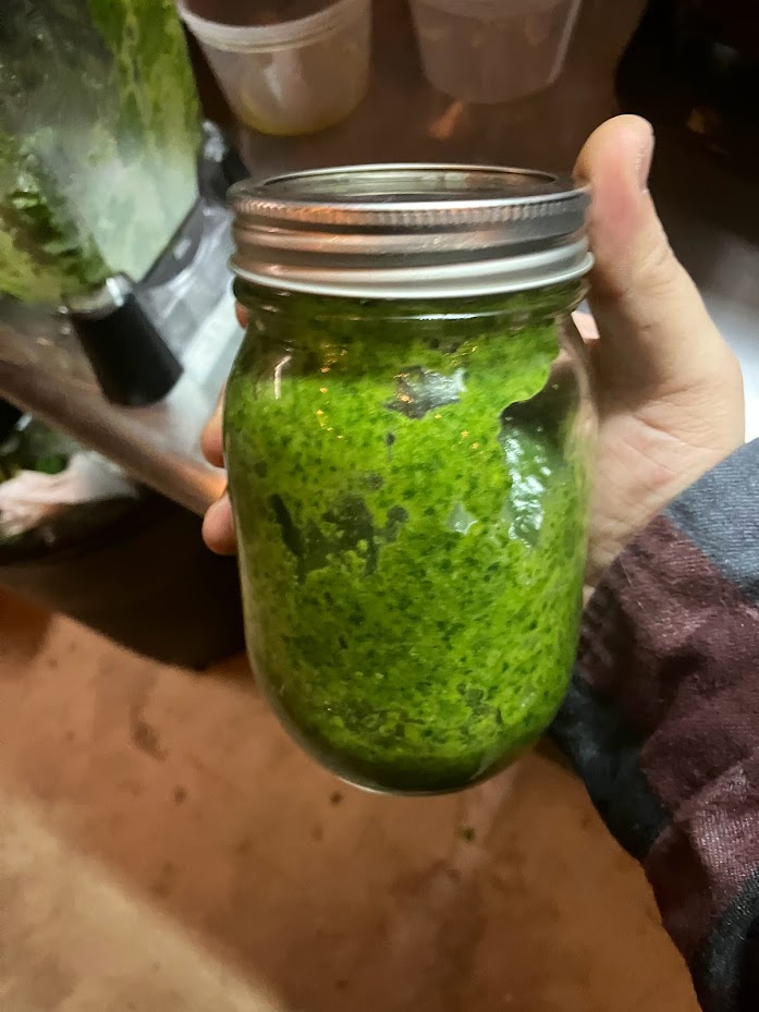 Freshly made chimichurri sauce in a rustic mason jar, ready to add a burst of flavor to your dishes