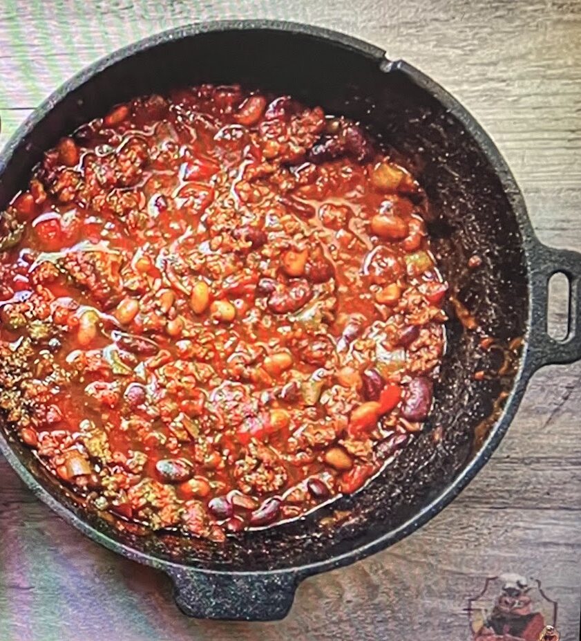 Smoked 'Over the Top' chili, a flavorful medley of smoky goodness